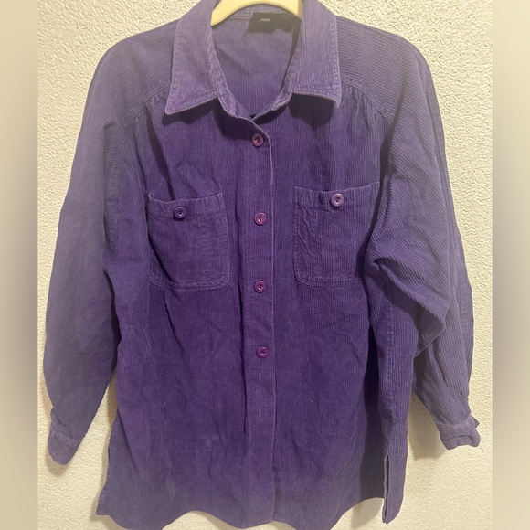 Stefano Basics corduroy deep purple button down shirt 14/16 - Picture 1 of 5
